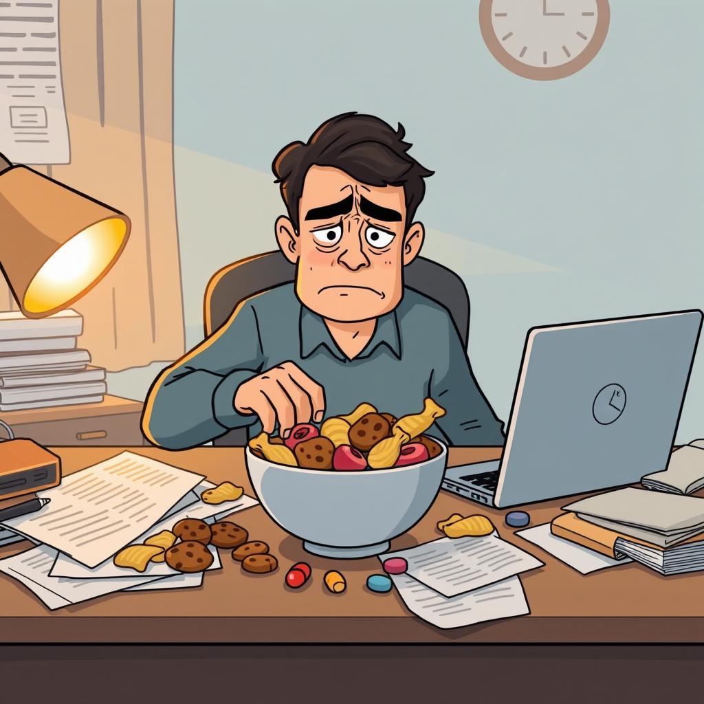 I crave unhealthy snacks when stressed.